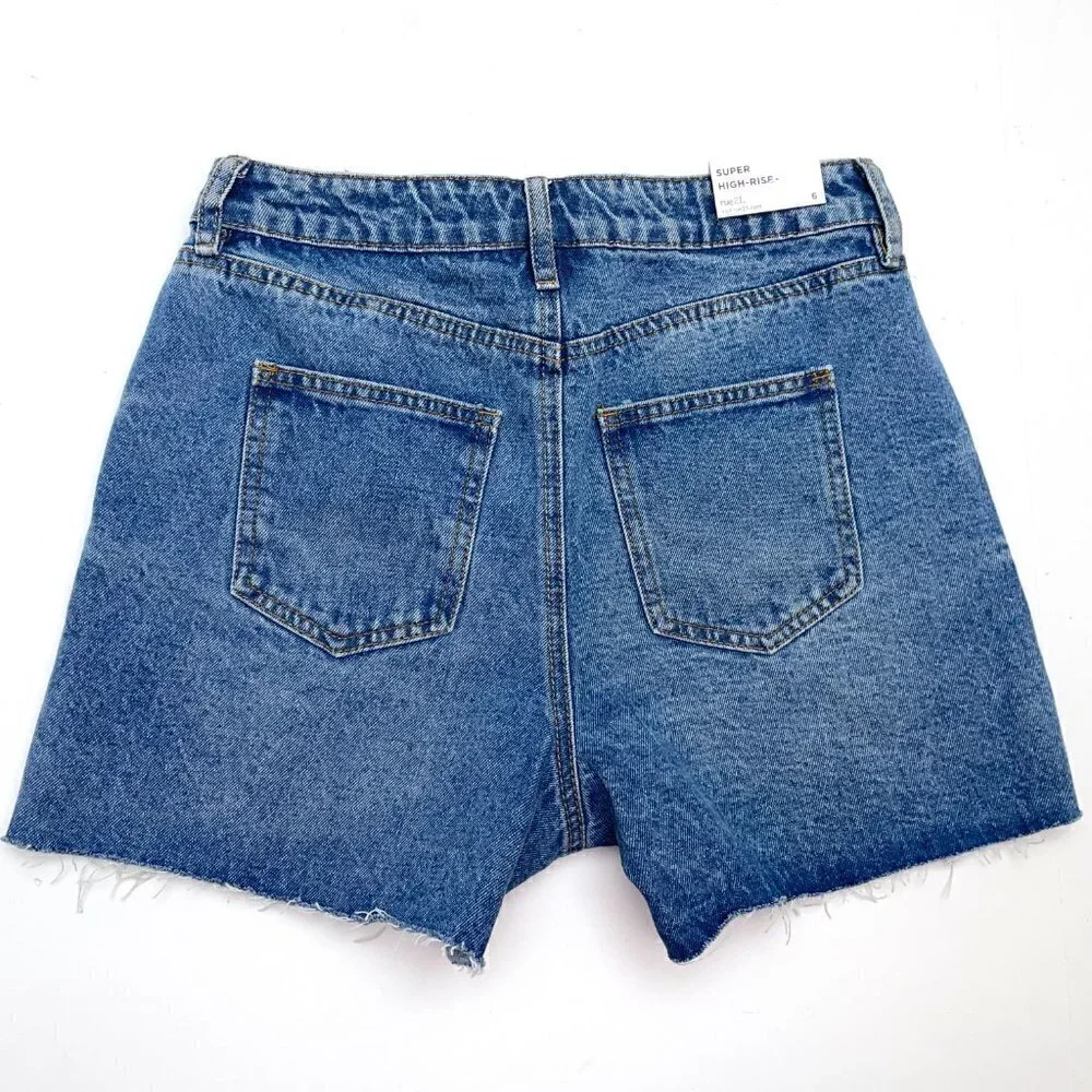 NEW Rue 21 Women's size 6 Jean Shorts Festival Shortie Super High Rise 90's Fit